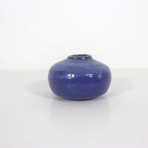 Vintage Signed Studio Pottery Small Bud Vase Blue